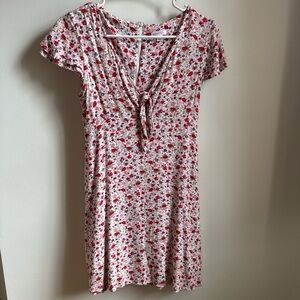 Xhilaration Red and Pink Floral Dress